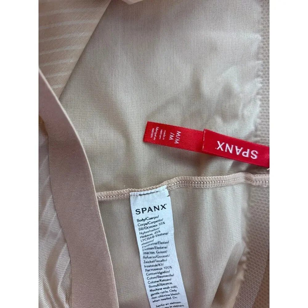 SPANX Mid Thigh Shaper Shorts Beige Nude Seamless Sculpting Shapewear M